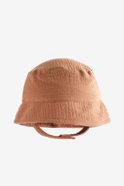 Tan Brown crinkle Baby Bucket Hat (0mths-2yrs) - Image 3 of 4