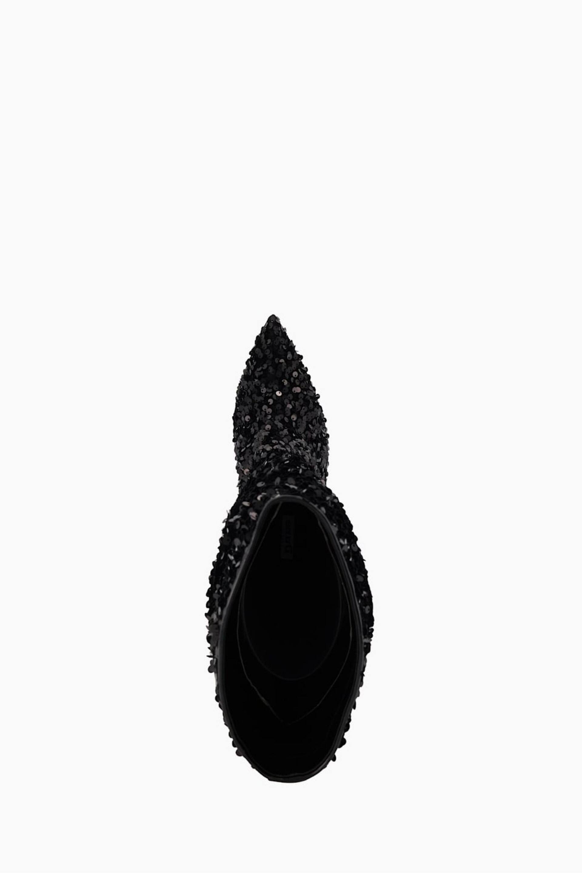 Dune London Black Sensational Sequin Knee-High Boots - Image 5 of 5