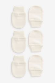 Cream Baby Cotton Scratch Mitts 3 Pack - Image 1 of 1