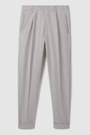 Reiss Grey Brighton Relaxed Drawstring Trousers with Turn-Ups - Image 2 of 6