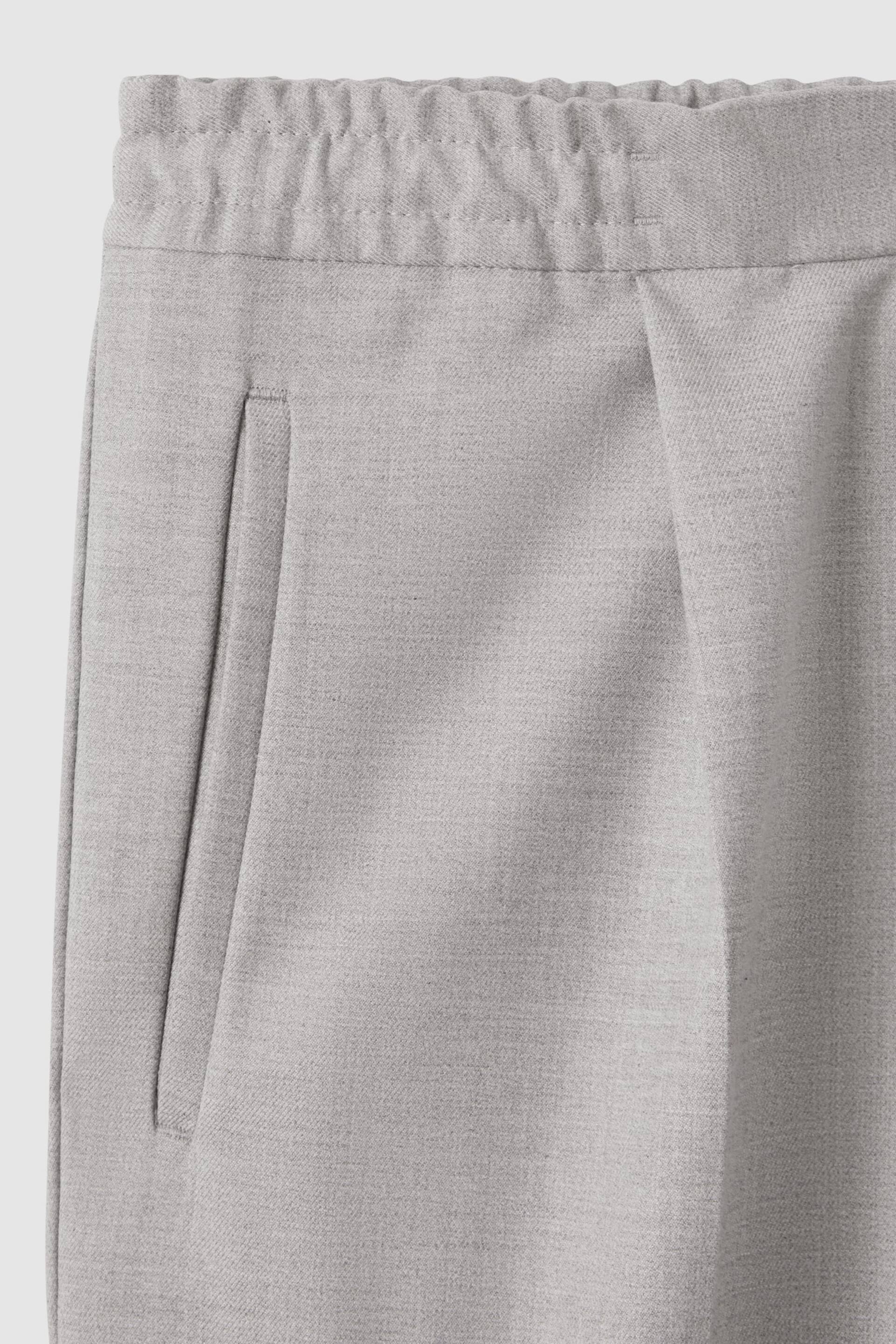 Reiss Grey Brighton Relaxed Drawstring Trousers with Turn-Ups - Image 5 of 6