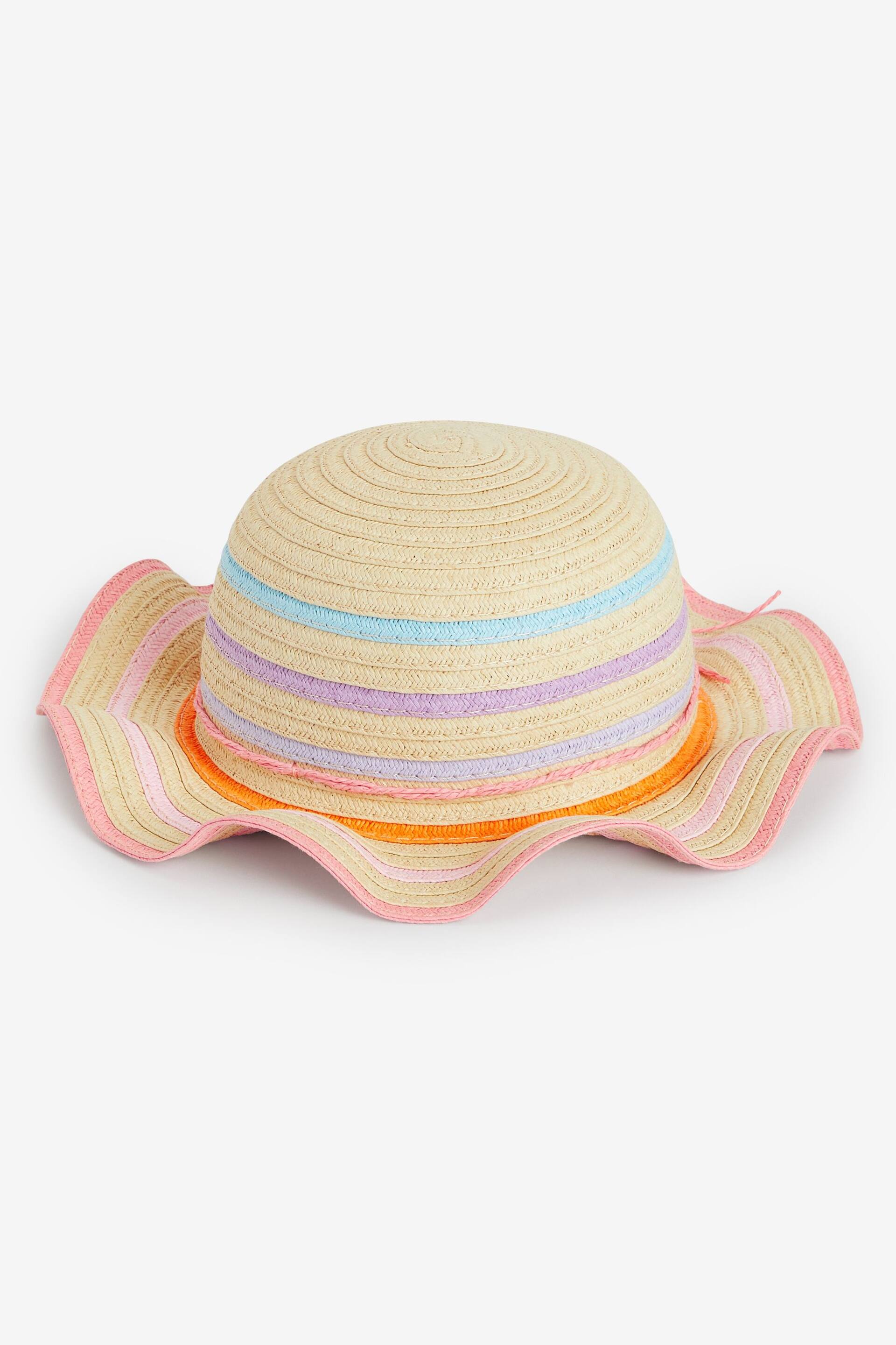 Natural Rainbow Stripe Wide Brim Hat (1-10yrs) - Image 1 of 2