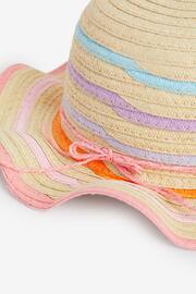 Natural Rainbow Stripe Wide Brim Hat (1-10yrs) - Image 2 of 2