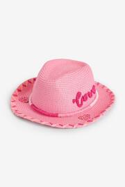 Pink Cowgirl Wide Brim Hat (3-16yrs) - Image 2 of 3