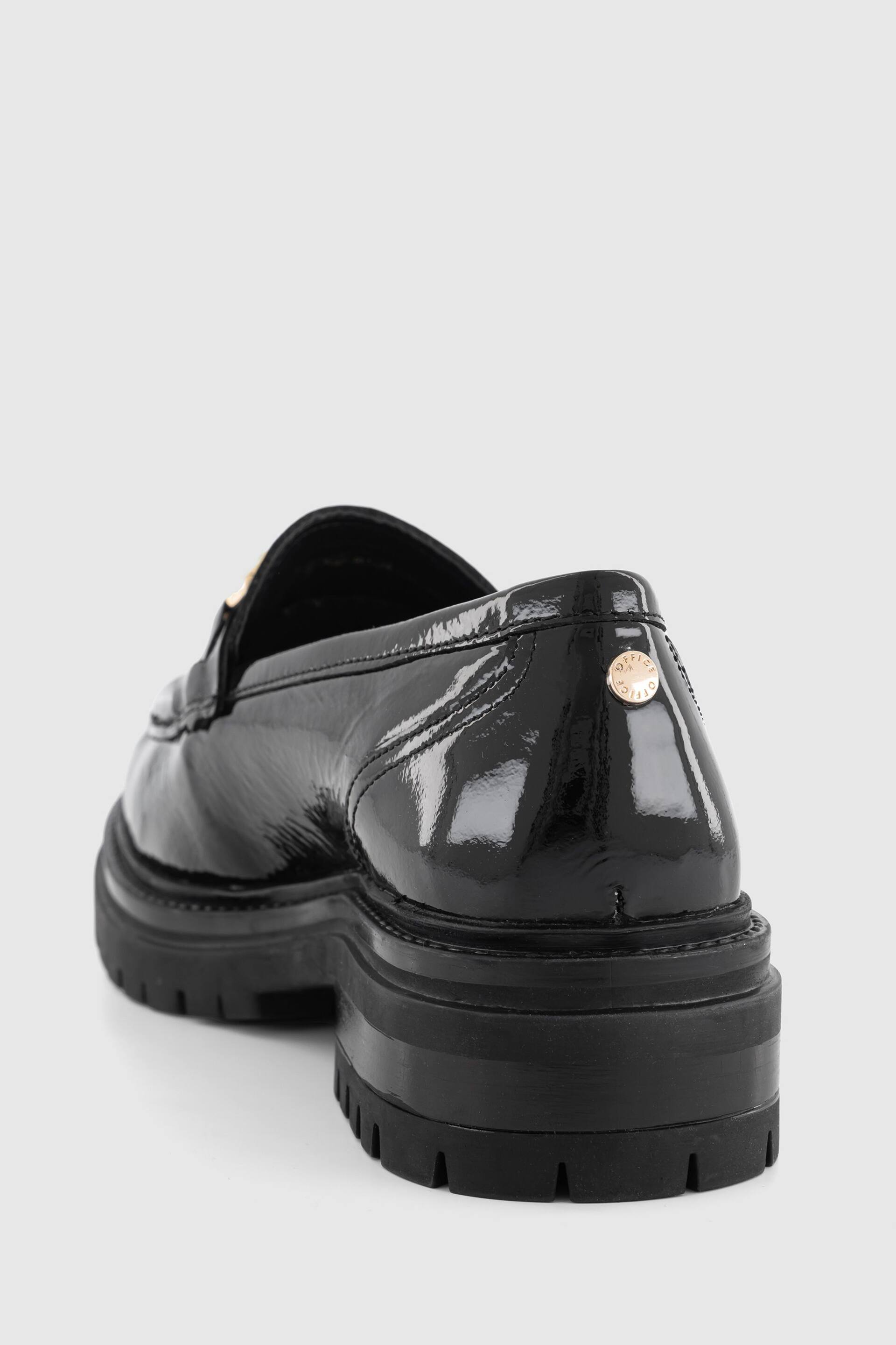 Office Black Franks Patent Leather Chunky Snaffle Loafers - Image 3 of 4