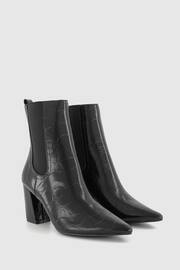 Office Black Patent Croc Effect Chelsea  Ankle Boots - Image 2 of 4