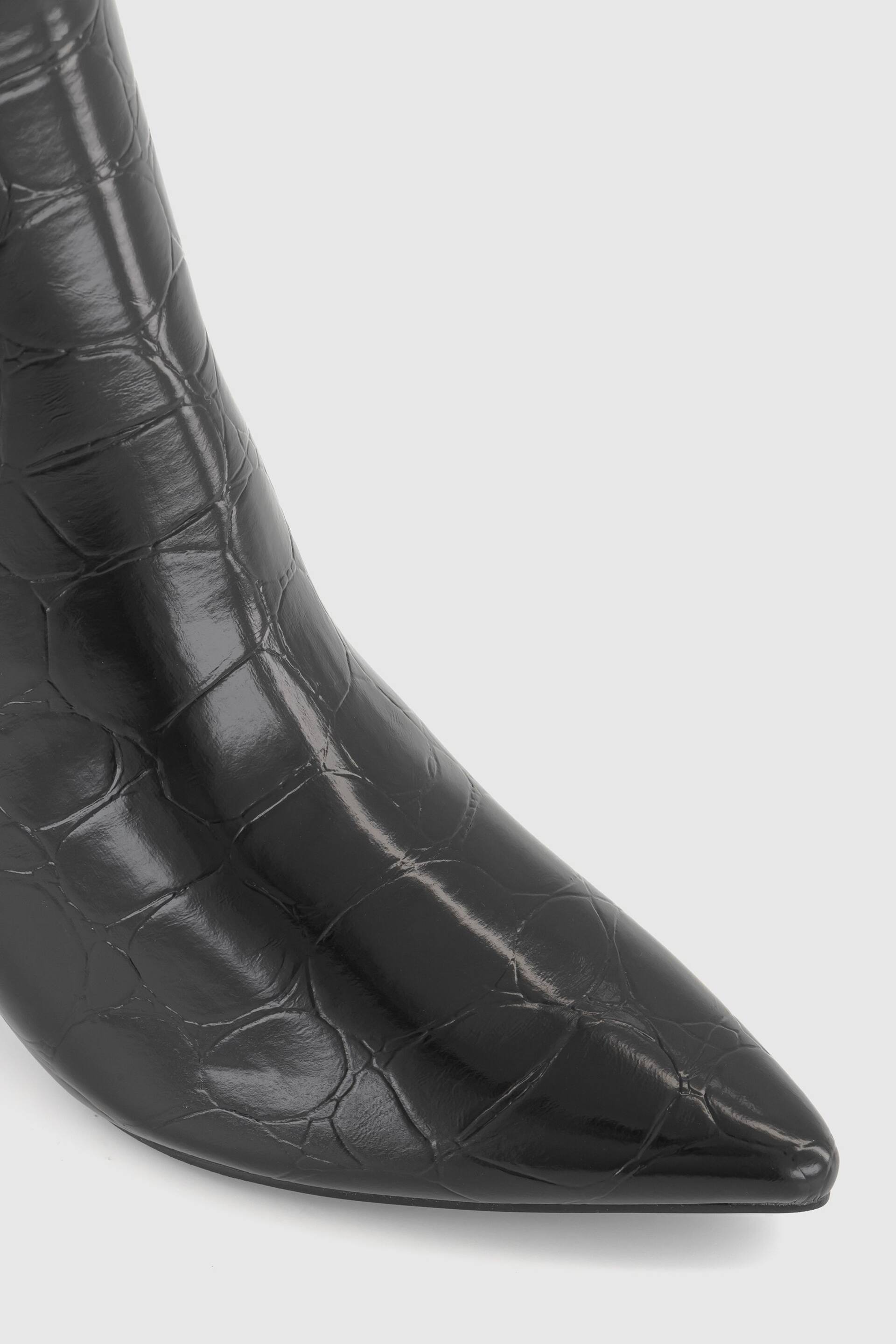 Office Black Patent Croc Effect Chelsea  Ankle Boots - Image 4 of 4