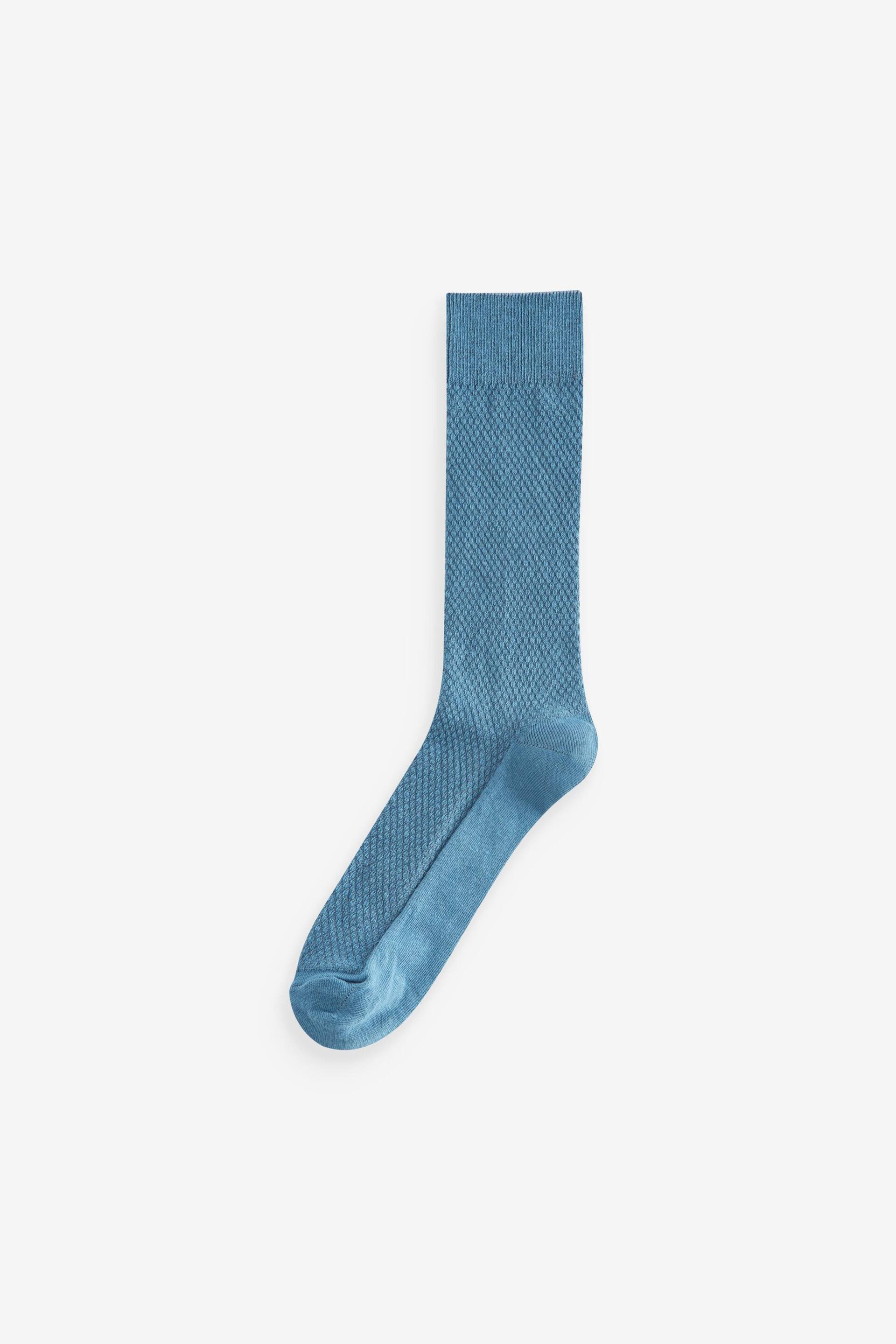 Blue/Green 5 Pack Lightweight Texture Socks - Image 6 of 6
