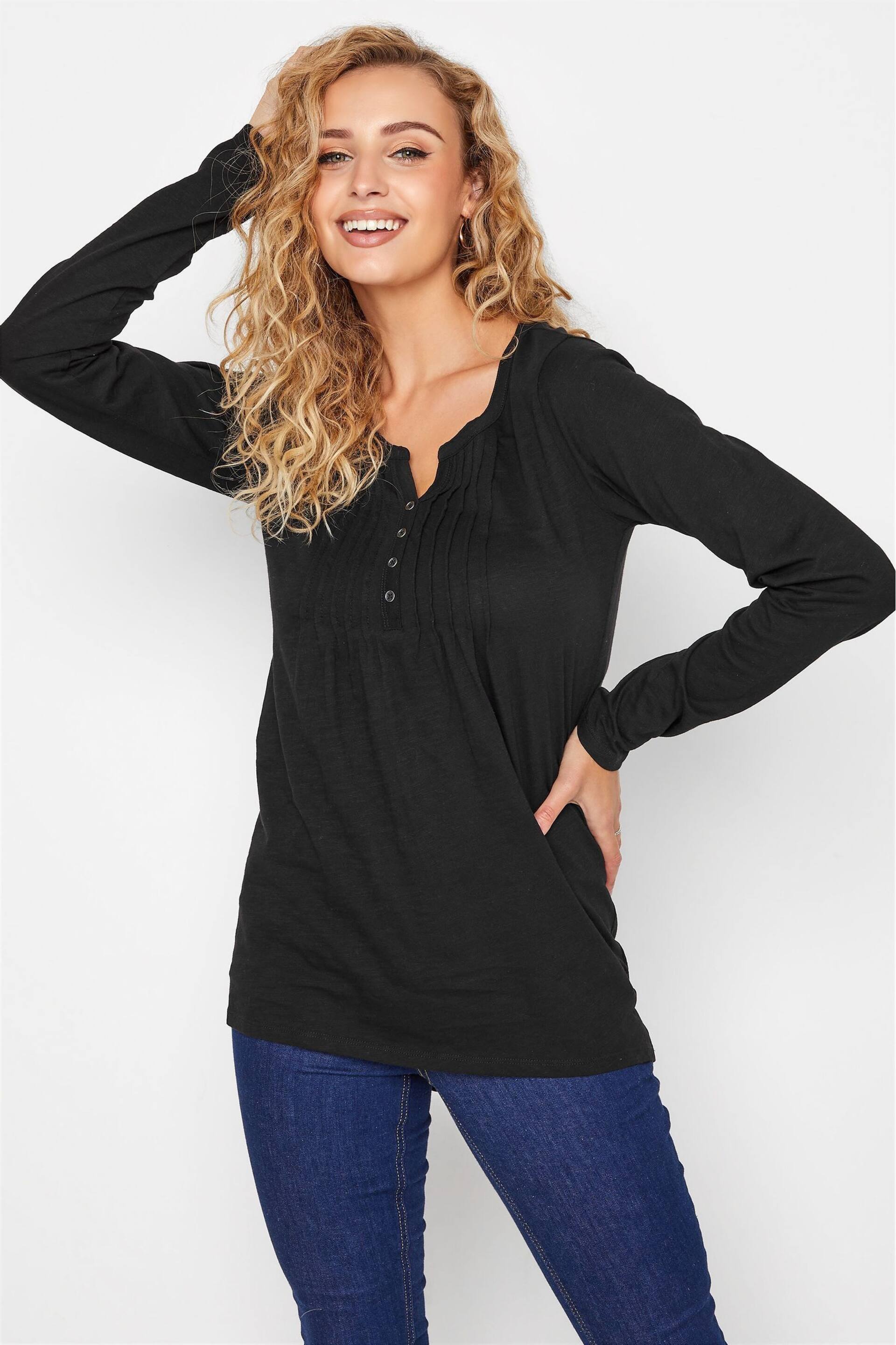 Long Tall Sally Black Henley Top - Image 5 of 7