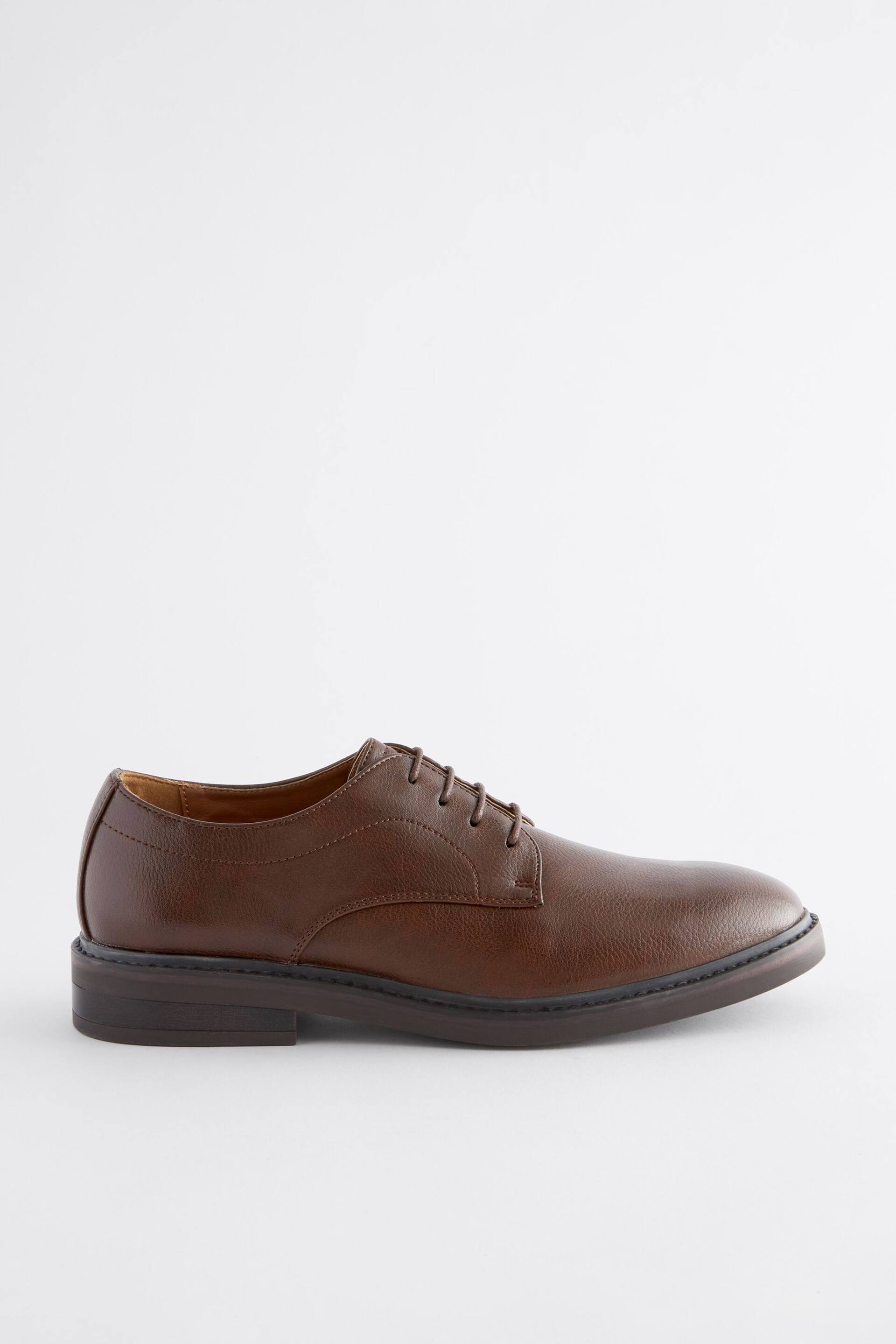 Brown Chunky Sole Derby Shoes - Image 3 of 7