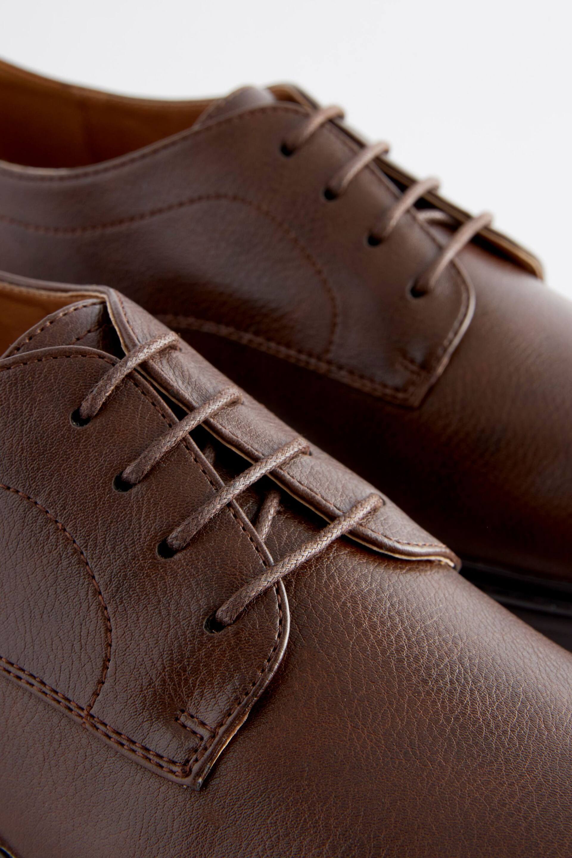 Brown Chunky Sole Derby Shoes - Image 4 of 7