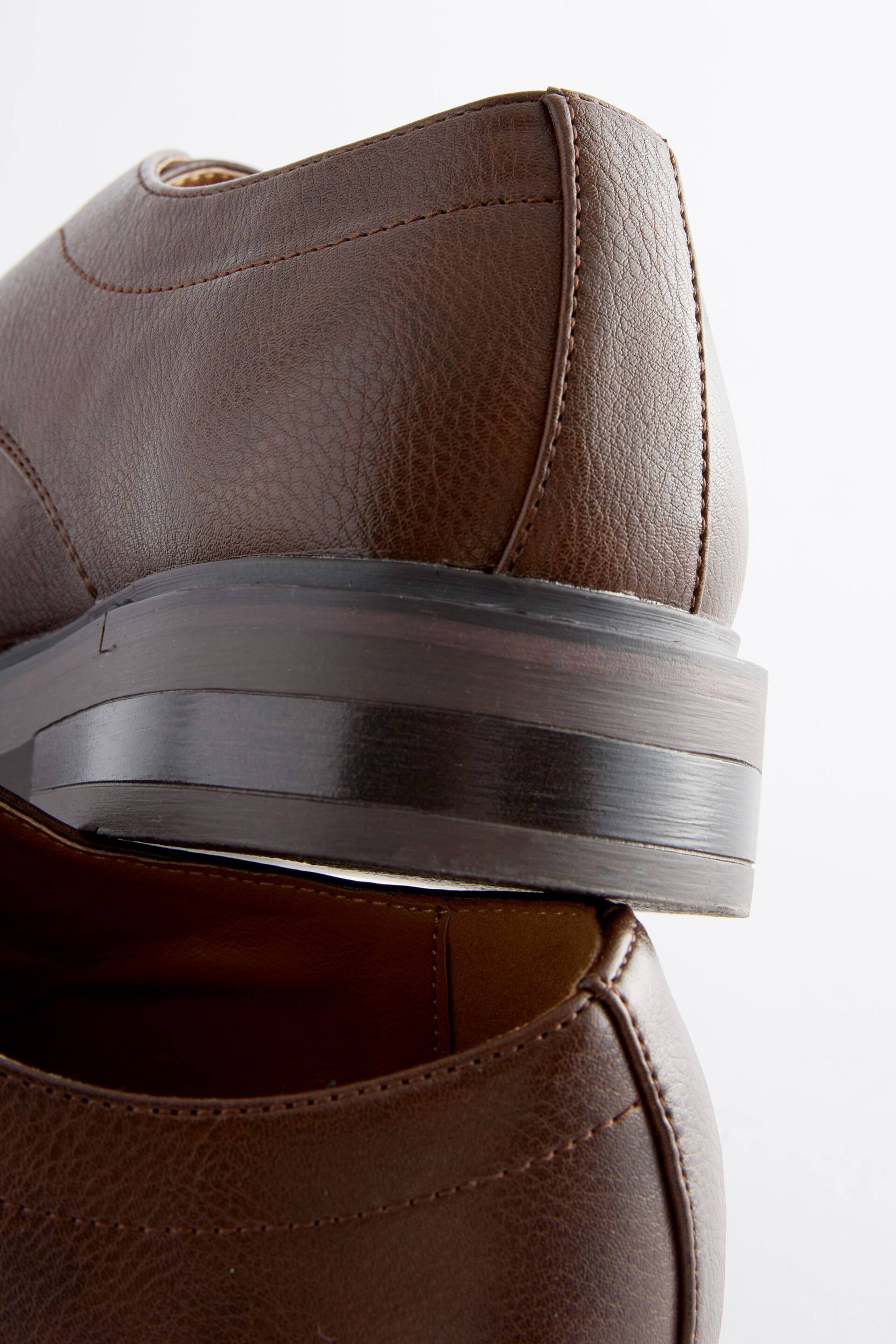 Brown Chunky Sole Derby Shoes - Image 6 of 7