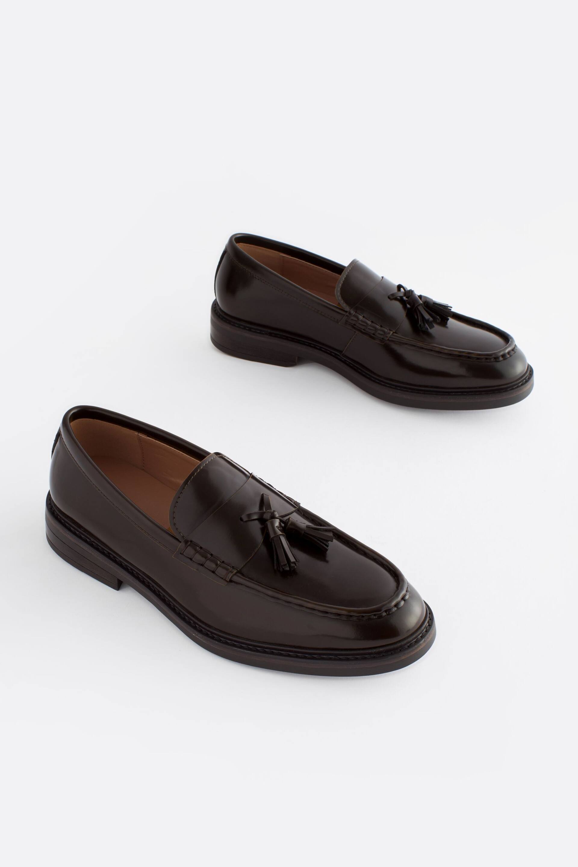 Brown Chunky Tassel Loafers - Image 2 of 7