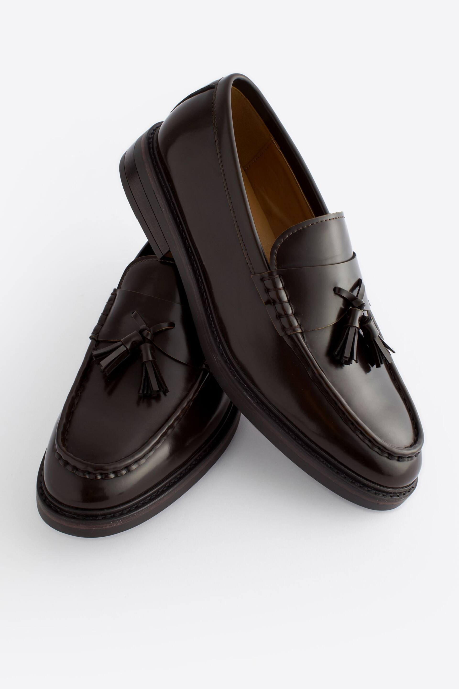 Brown Chunky Tassel Loafers - Image 4 of 7