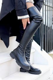 Linzi Black Sonny Over The Knee Long Boots - Image 1 of 4