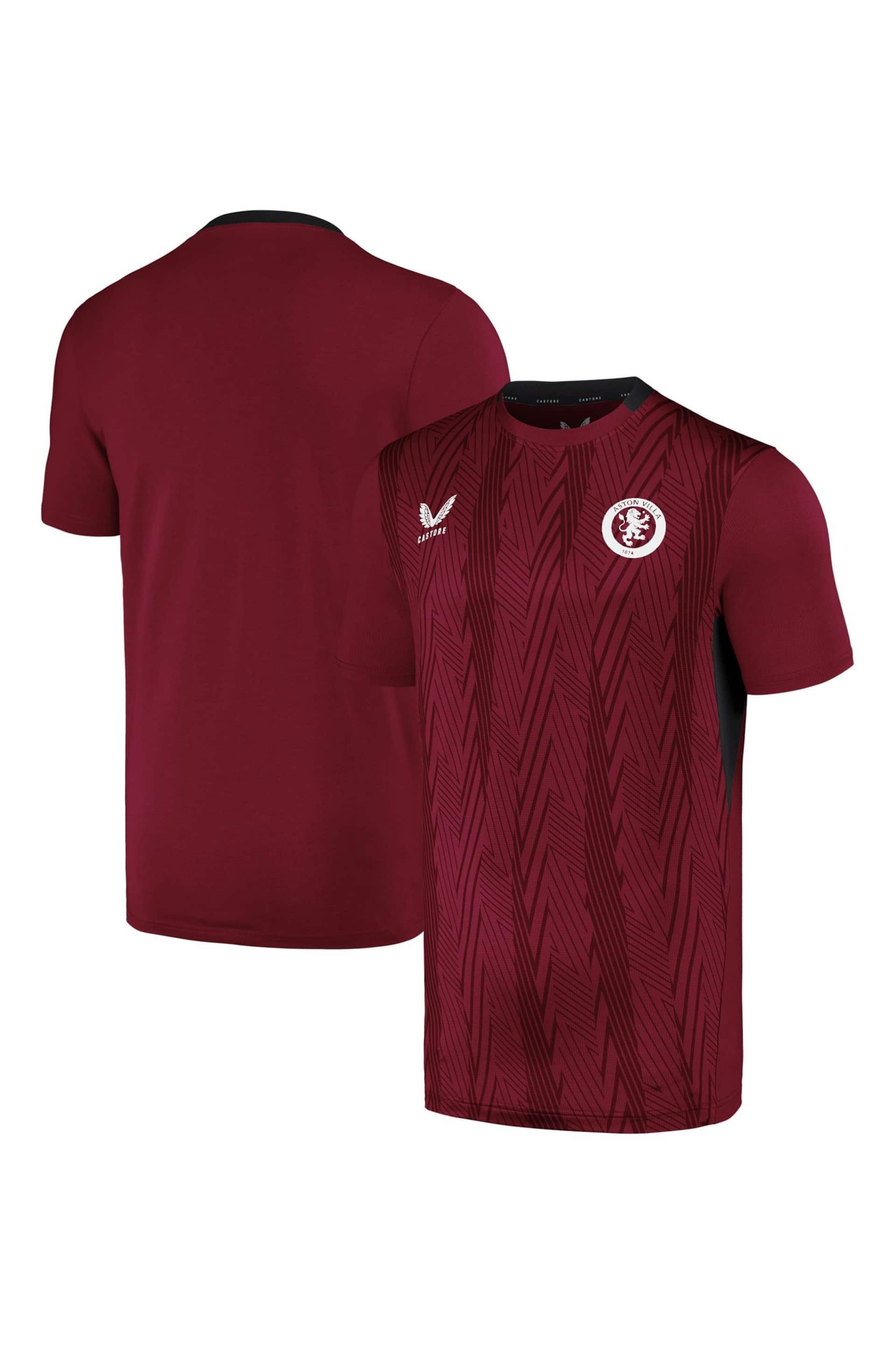 Castore Red Aston Villa Players Training Top - Image 1 of 3