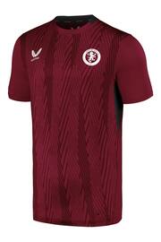 Castore Red Aston Villa Players Training Top - Image 2 of 3