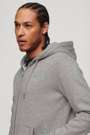 Superdry Grey/White Essential Logo Zip Hoodie - Image 3 of 6