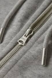 Superdry Grey/White Essential Logo Zip Hoodie - Image 5 of 6