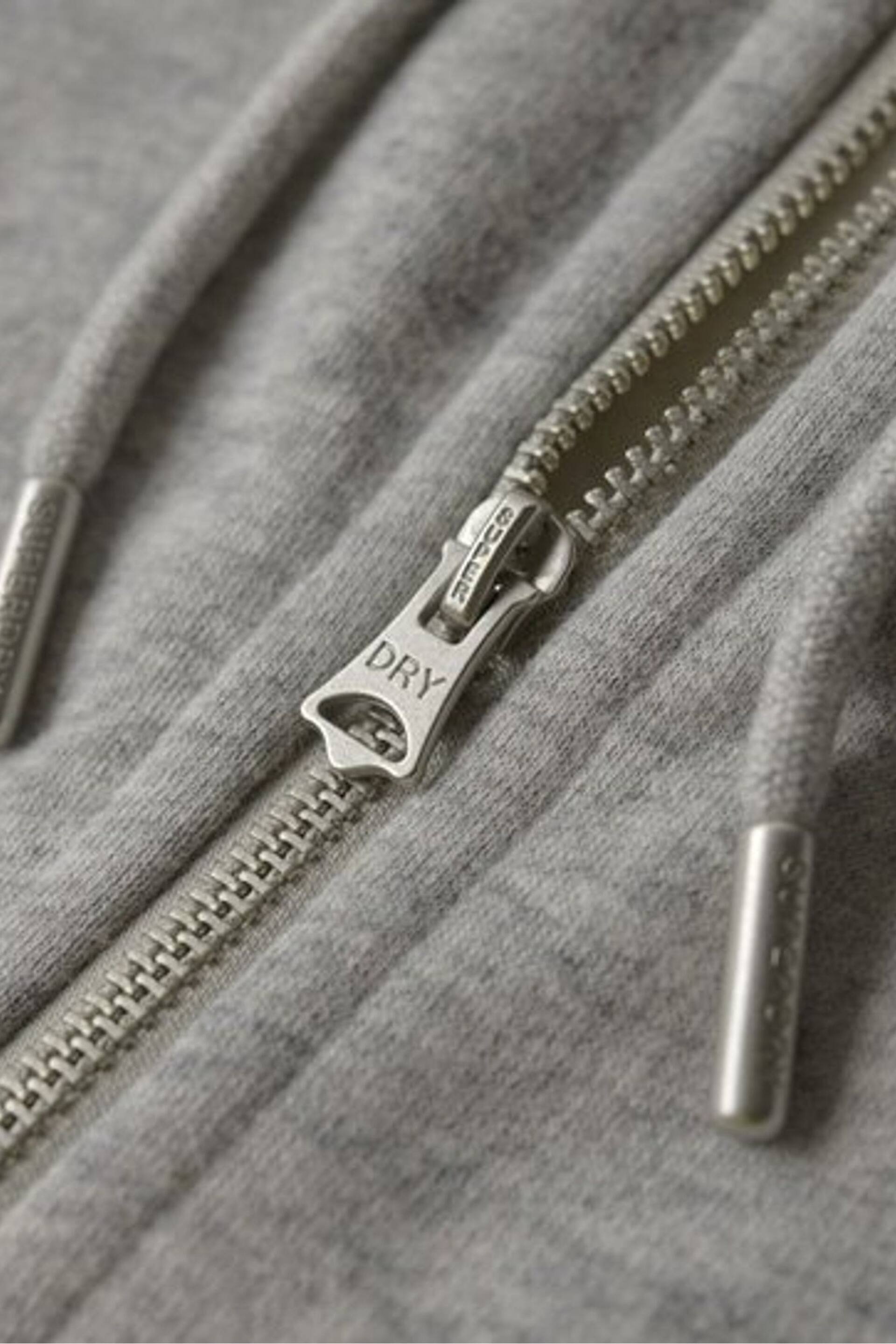 Superdry Grey/White Essential Logo Zip Hoodie - Image 6 of 6