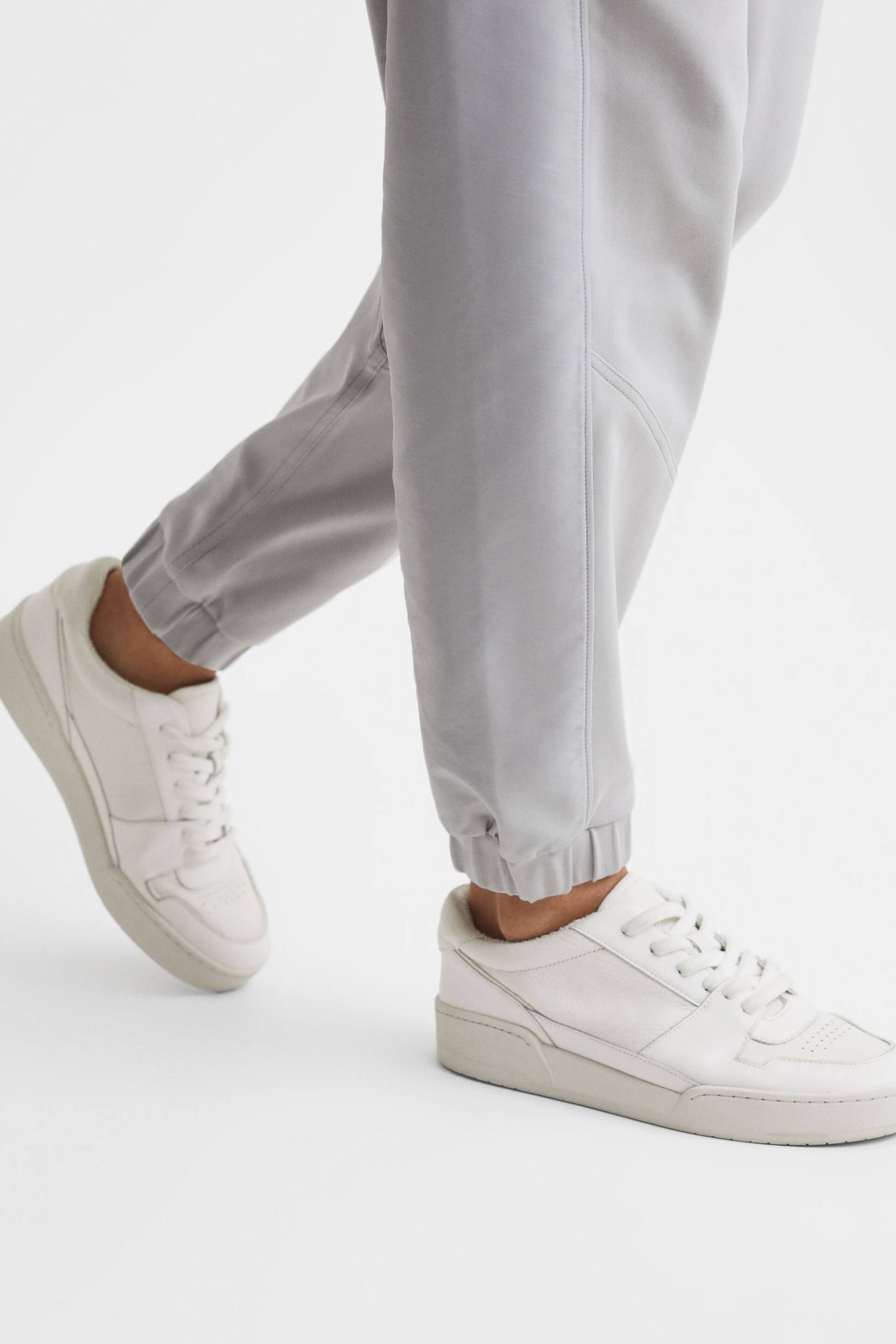 Reiss White Frankie Leather Lace-Up Trainers - Image 3 of 6