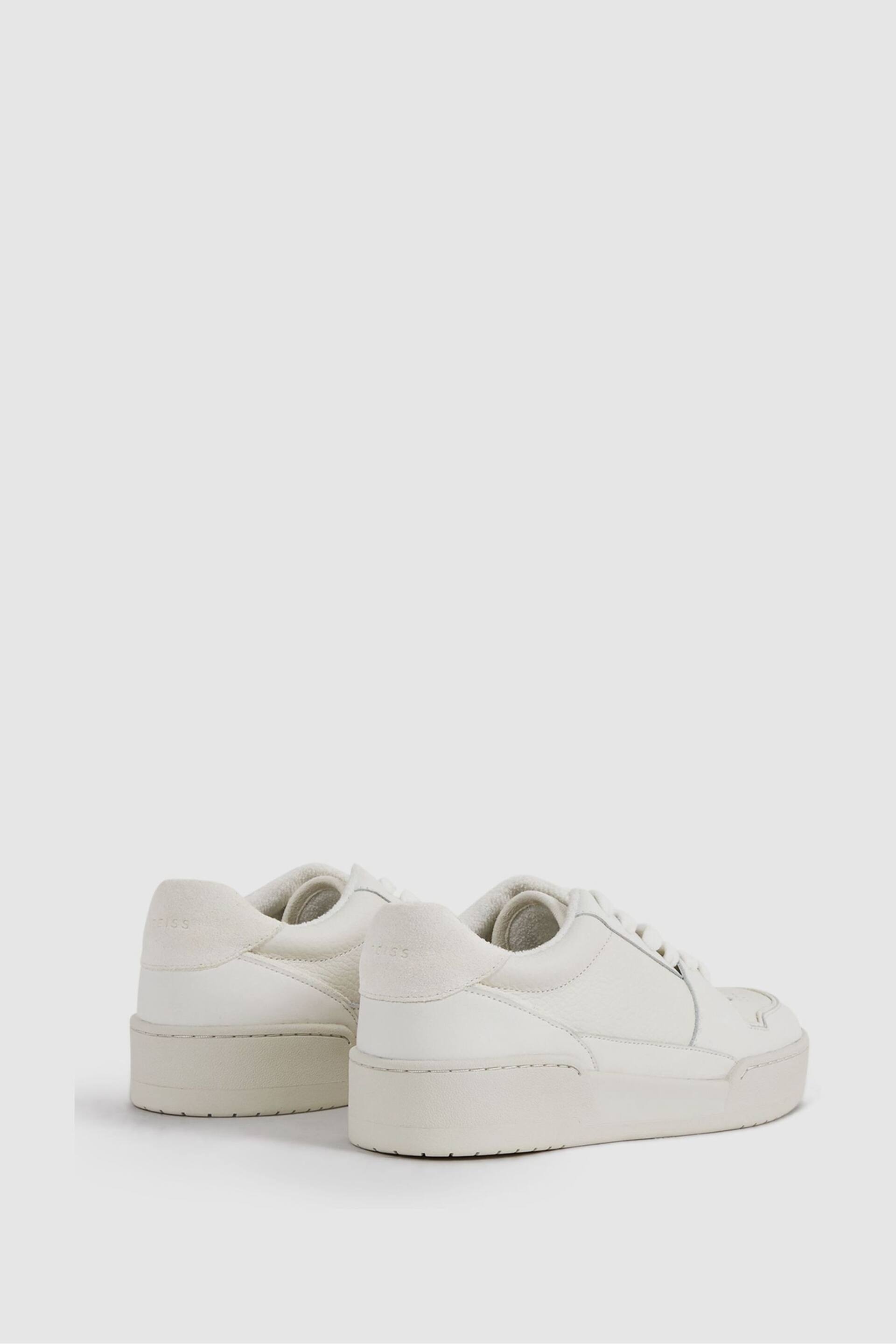 Reiss White Frankie Leather Lace-Up Trainers - Image 5 of 6