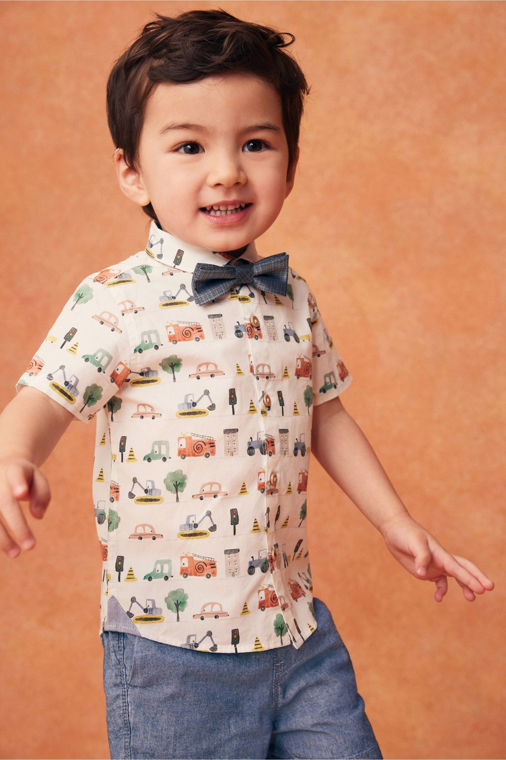 Multi Short Sleeve Shirt And Bow Tie Set (3mths-7yrs) - Image 1 of 8