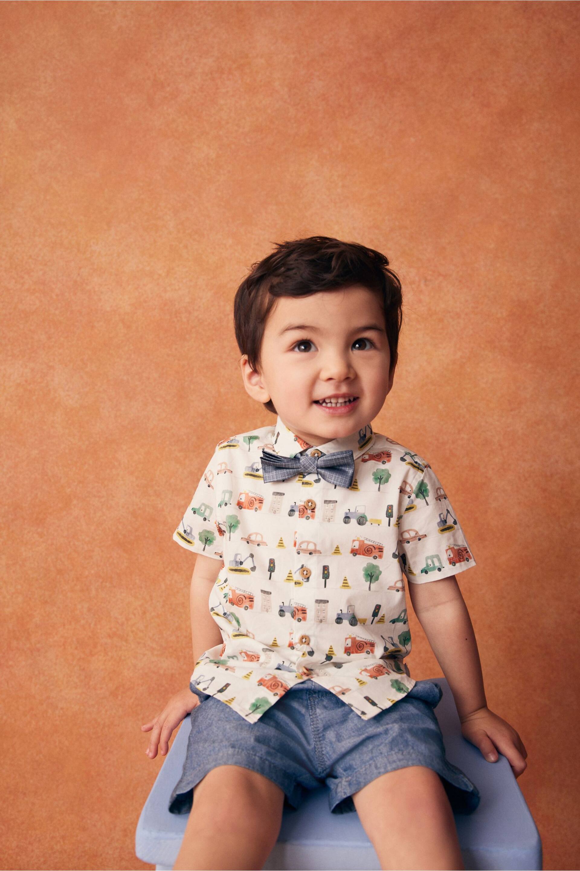 Multi Short Sleeve Shirt And Bow Tie Set (3mths-7yrs) - Image 5 of 8