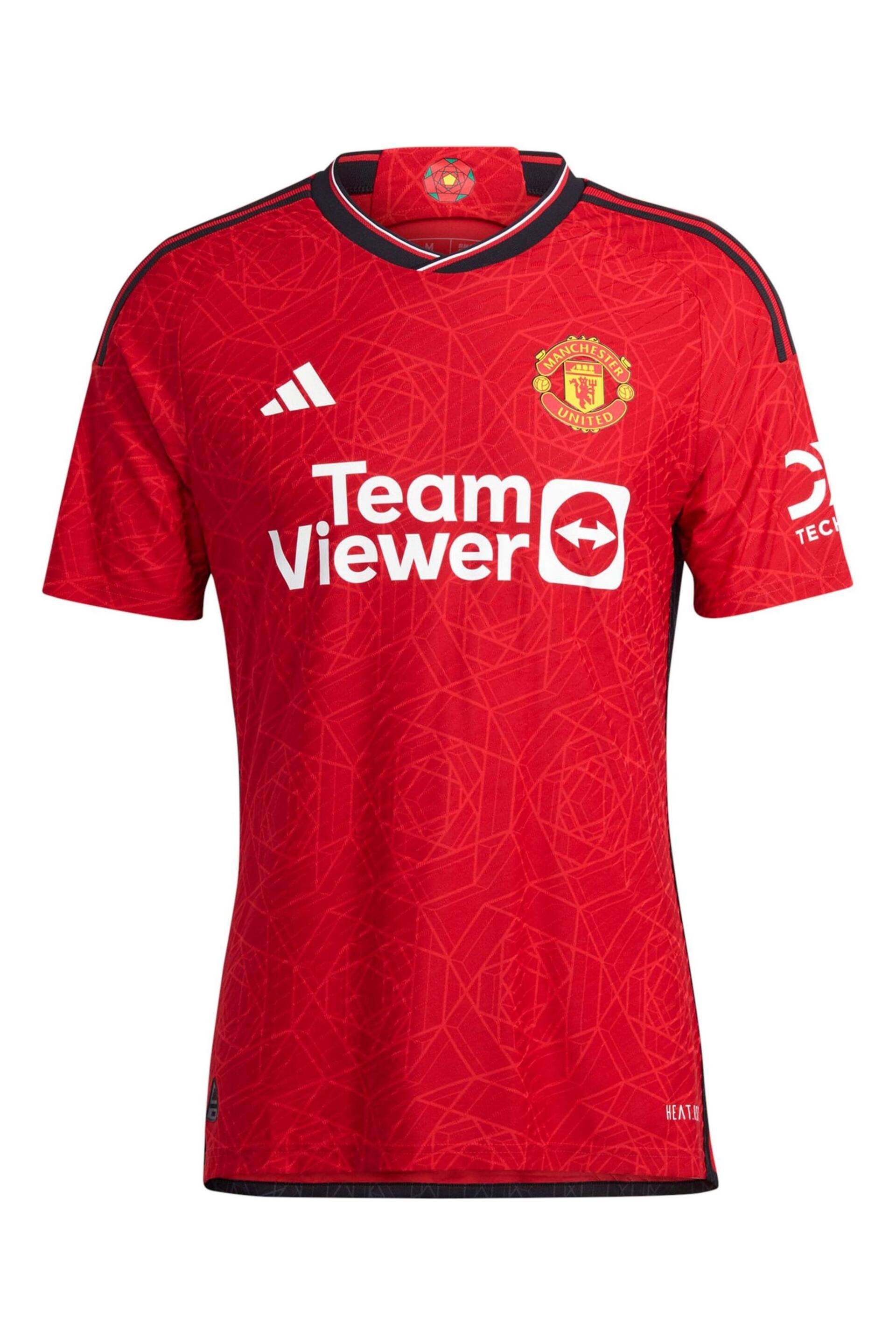 adidas Red Manchester United Home Authentic Shirt 2023-24 - Image 2 of 3
