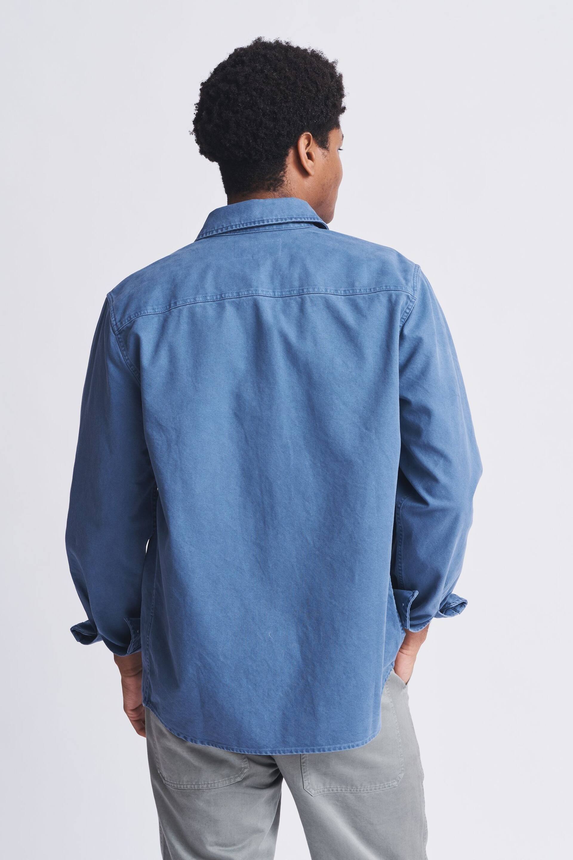 Aubin Blue Dovedale Cotton Twill Overshirt - Image 2 of 7