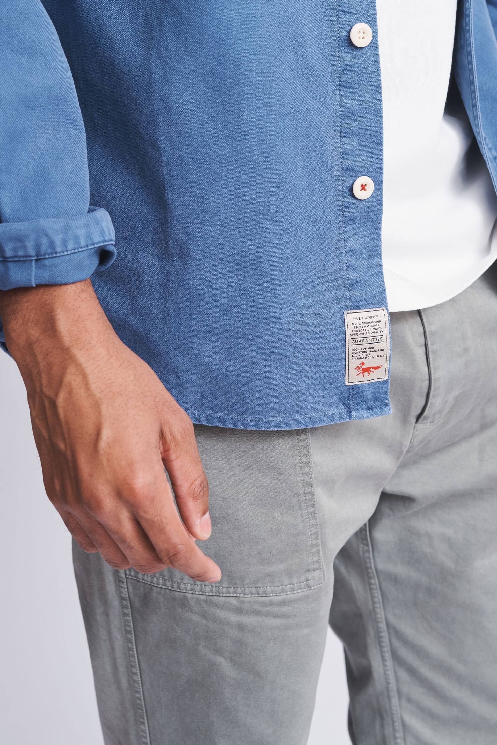 Aubin Blue Dovedale Cotton Twill Overshirt - Image 5 of 7