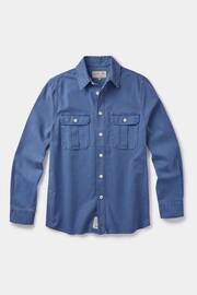 Aubin Blue Dovedale Cotton Twill Overshirt - Image 6 of 7