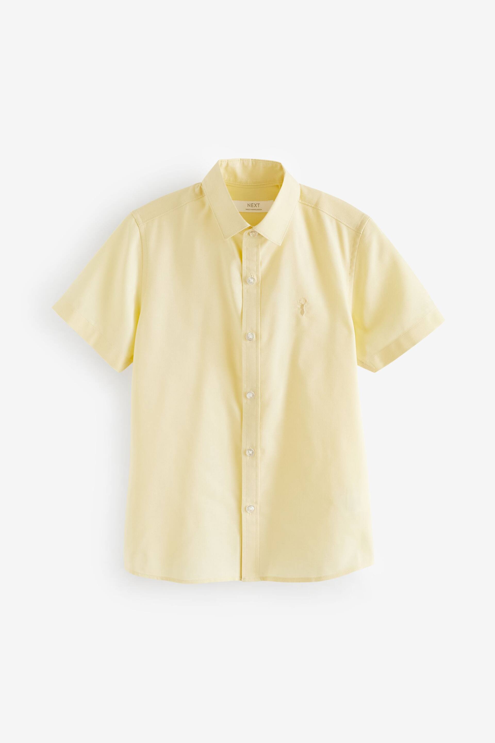 Yellow Short Sleeve Cotton Rich Oxford Shirt (3-16yrs) - Image 1 of 4