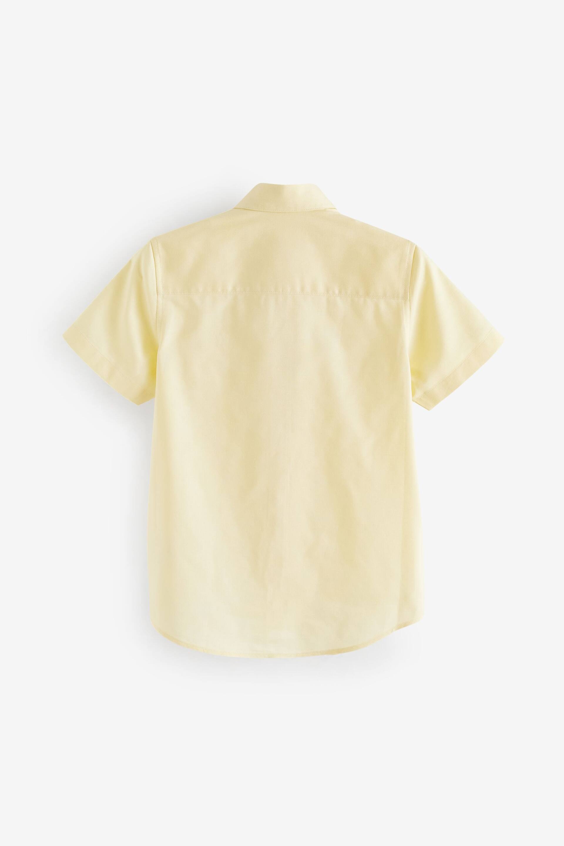 Yellow Short Sleeve Cotton Rich Oxford Shirt (3-16yrs) - Image 2 of 4