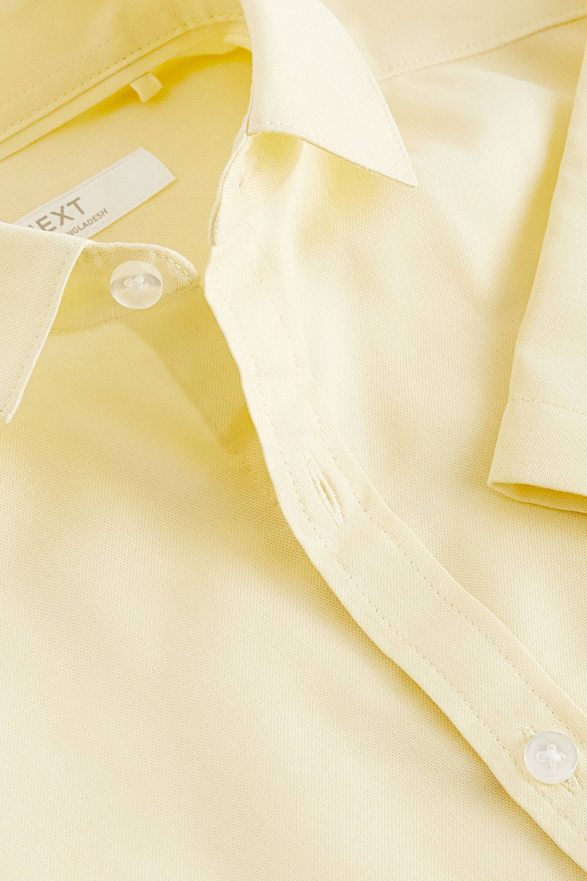Yellow Short Sleeve Cotton Rich Oxford Shirt (3-16yrs) - Image 4 of 4