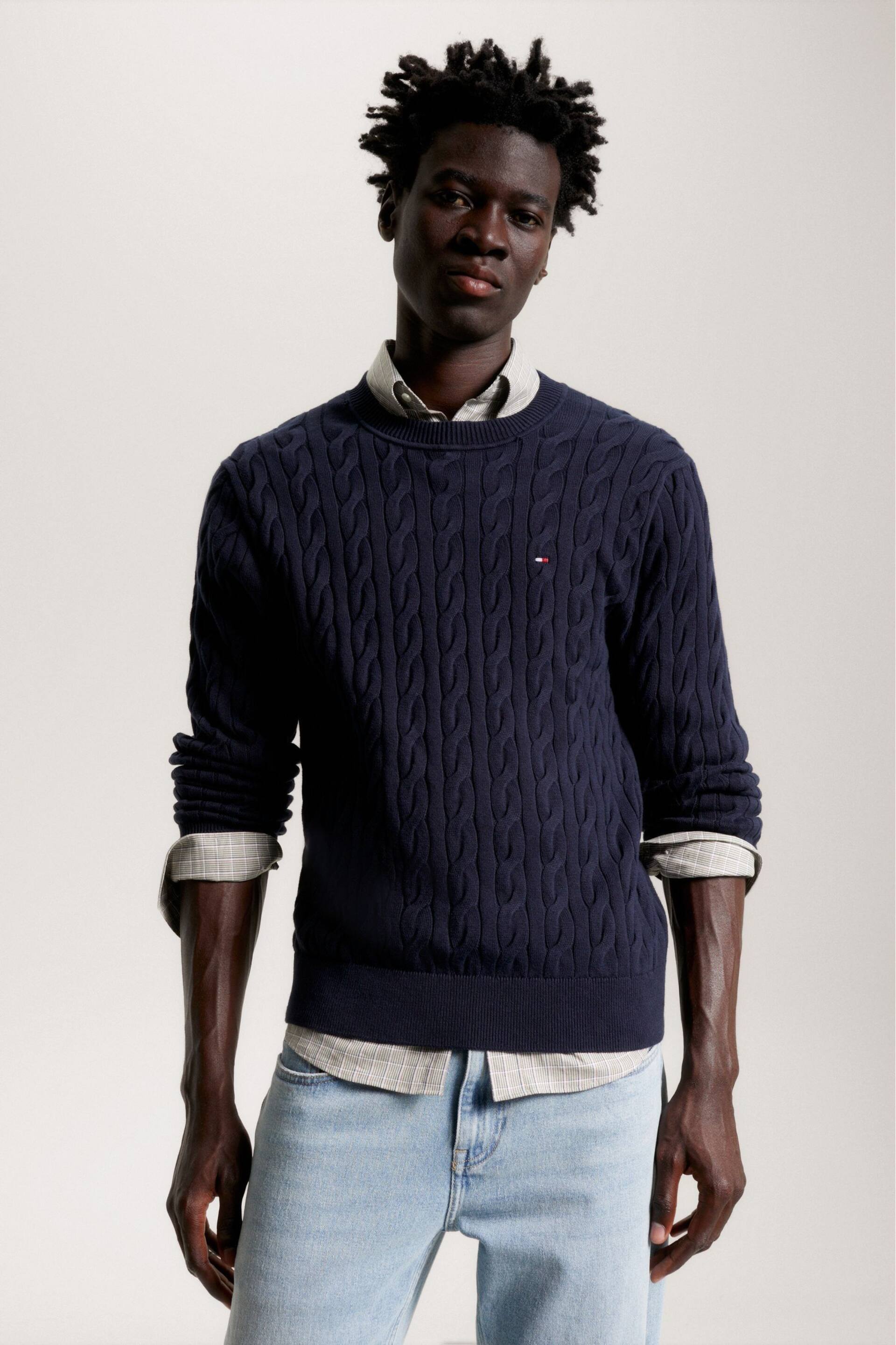 Tommy Hilfiger Blue Classic Cable Sweater - Image 1 of 5