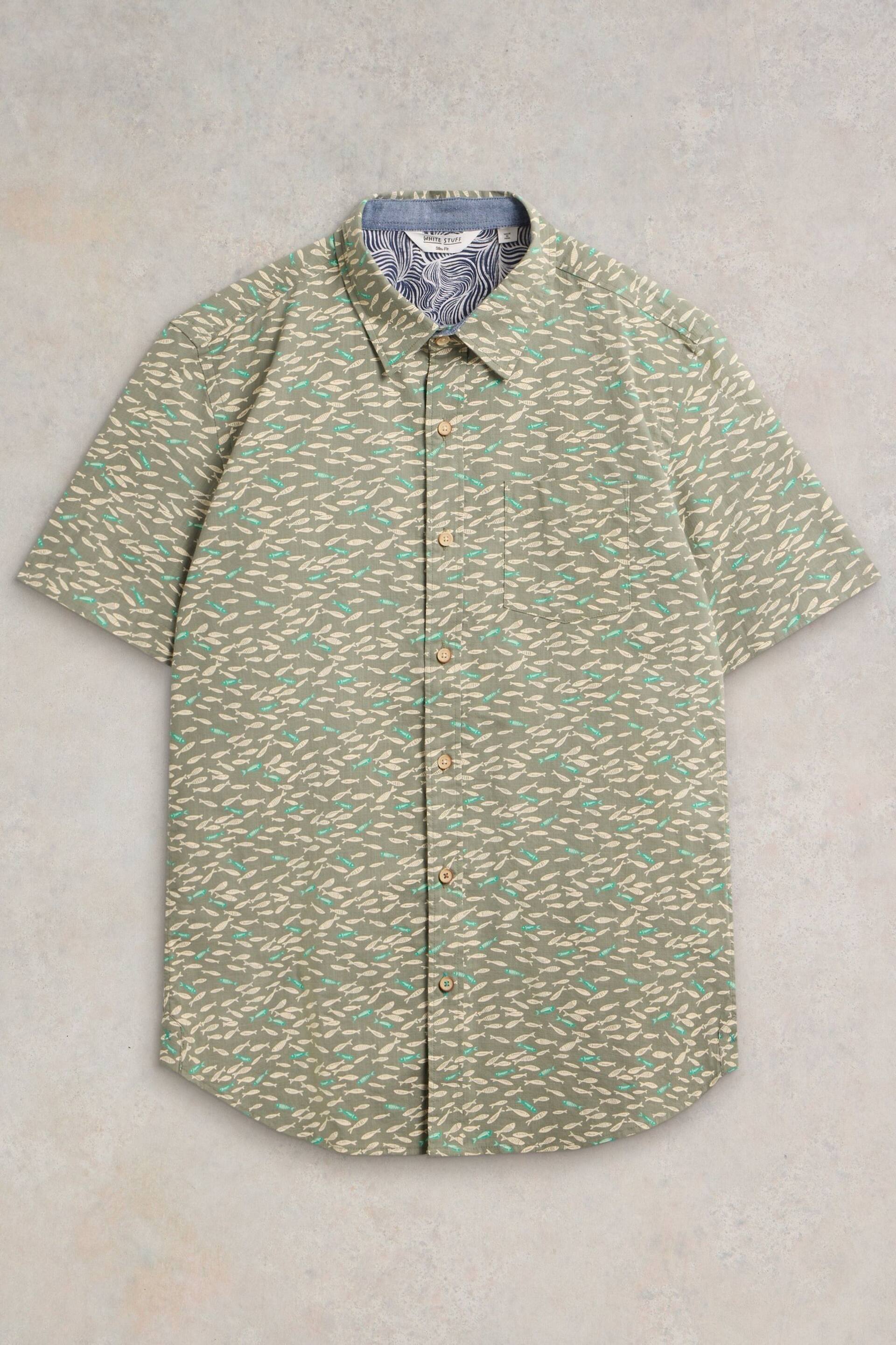 White Stuff Green Shoal Printed Shirt - Image 5 of 7