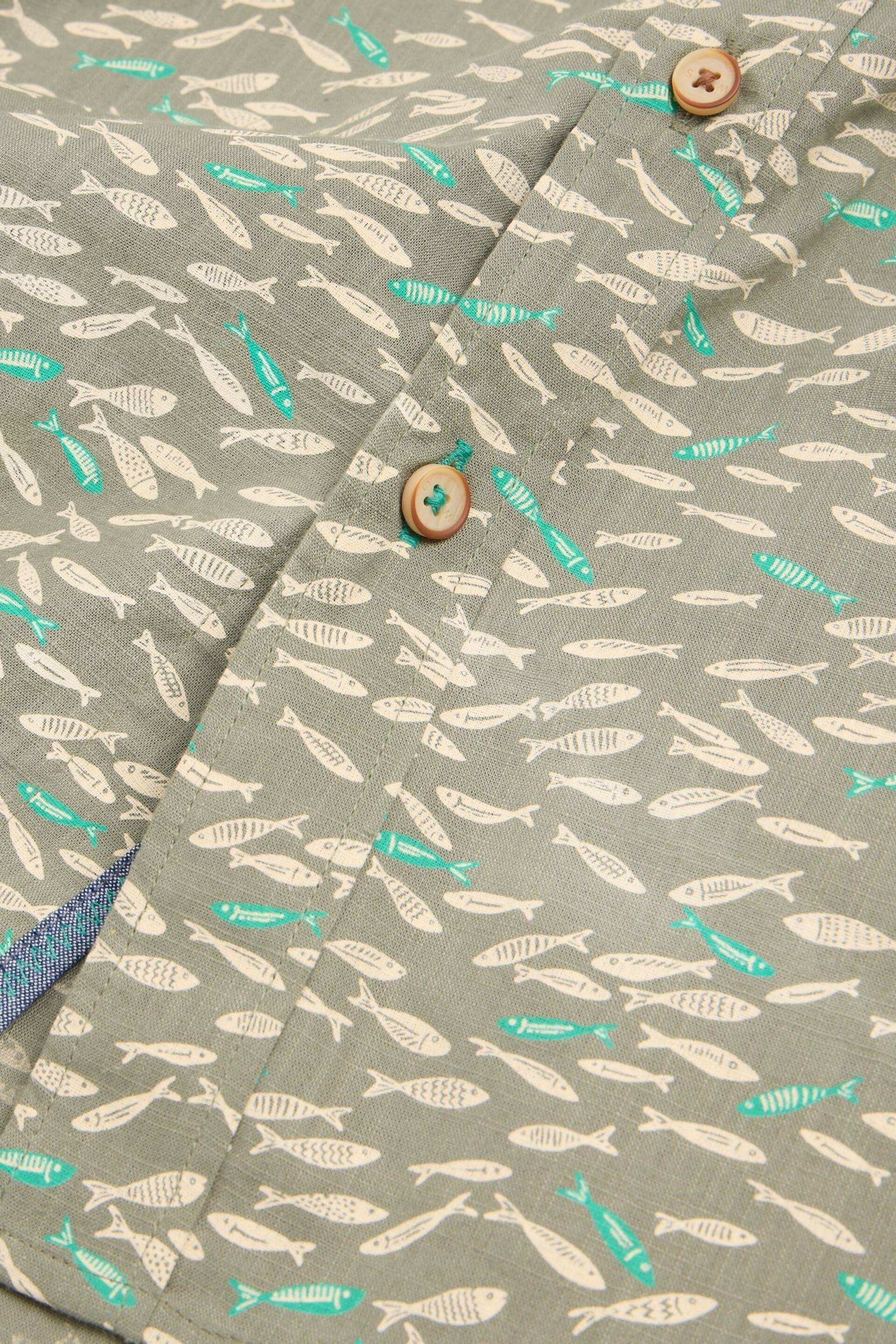 White Stuff Green Shoal Printed Shirt - Image 7 of 7