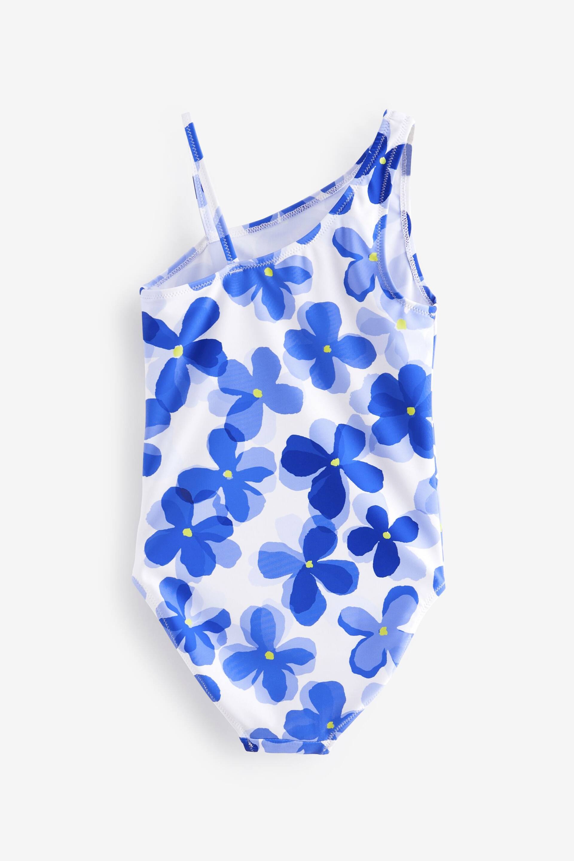 Blue Flower One Shoulder Swimsuit (3-16yrs) - Image 5 of 6