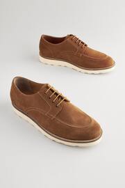 Tan Brown Suede Apron Wedge Shoes - Image 1 of 7