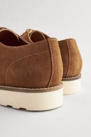 Tan Brown Suede Apron Wedge Shoes - Image 6 of 7