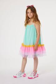 Billieblush Green Sleeveless Dress With Rainbow Mesh Tutu - Image 1 of 5