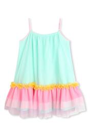 Billieblush Green Sleeveless Dress With Rainbow Mesh Tutu - Image 4 of 5