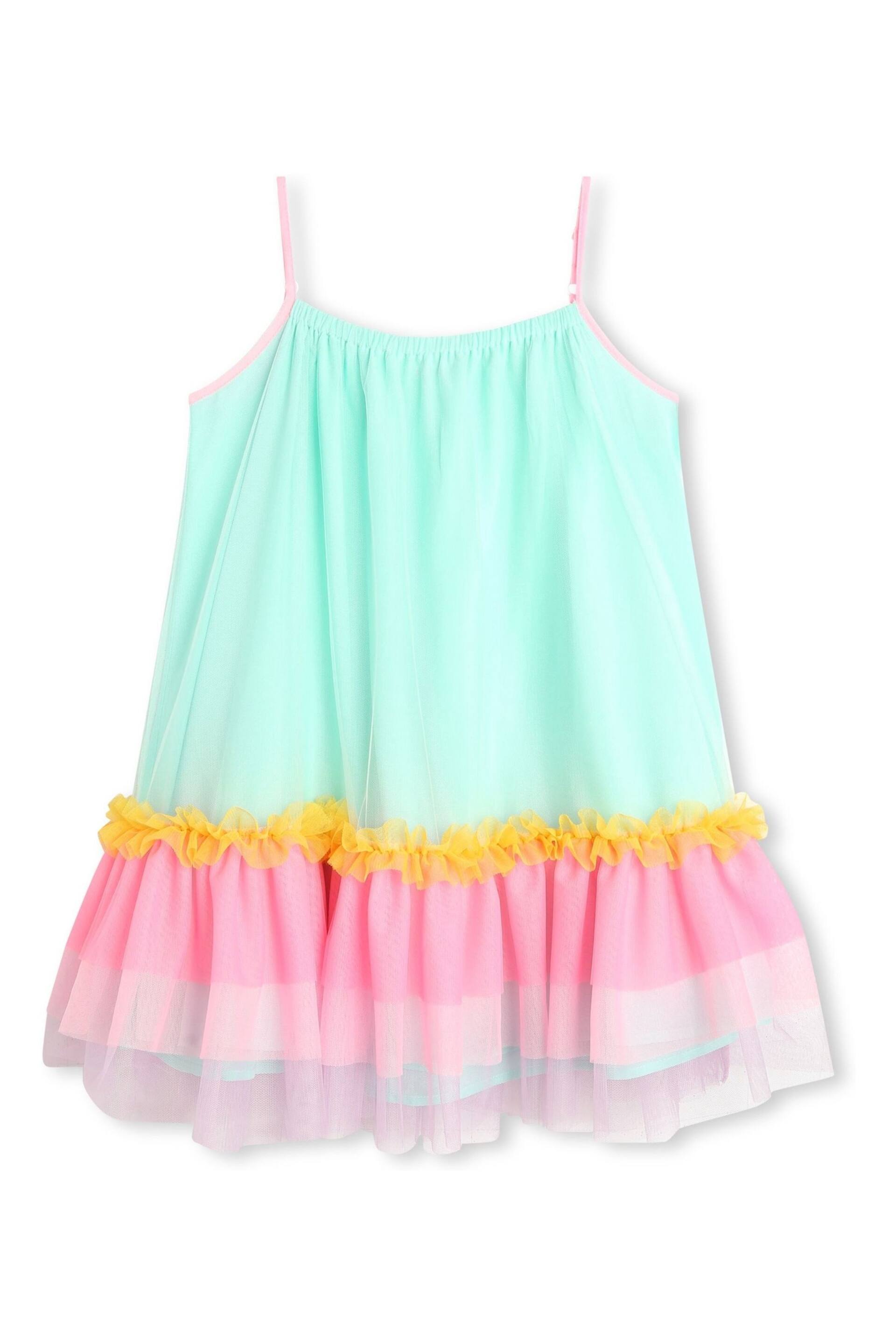 Billieblush Green Sleeveless Dress With Rainbow Mesh Tutu - Image 4 of 5