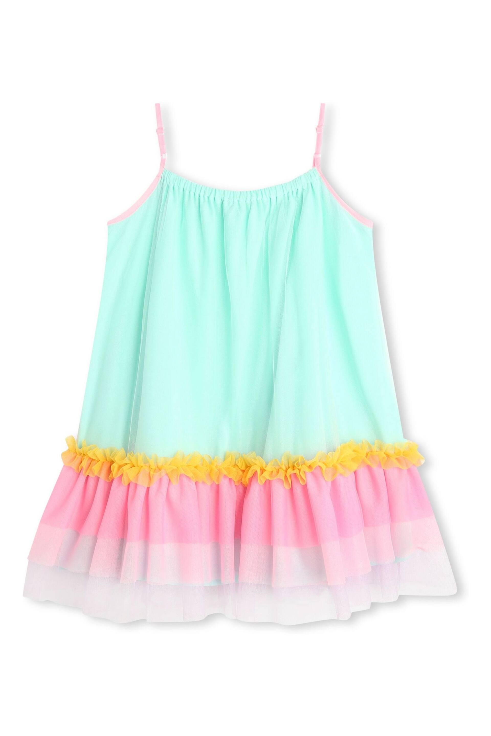 Billieblush Green Sleeveless Dress With Rainbow Mesh Tutu - Image 5 of 5