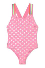 Billieblush Pink Swimsuit With Gold Foil Seashell Print - Image 1 of 3