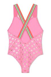 Billieblush Pink Swimsuit With Gold Foil Seashell Print - Image 2 of 3