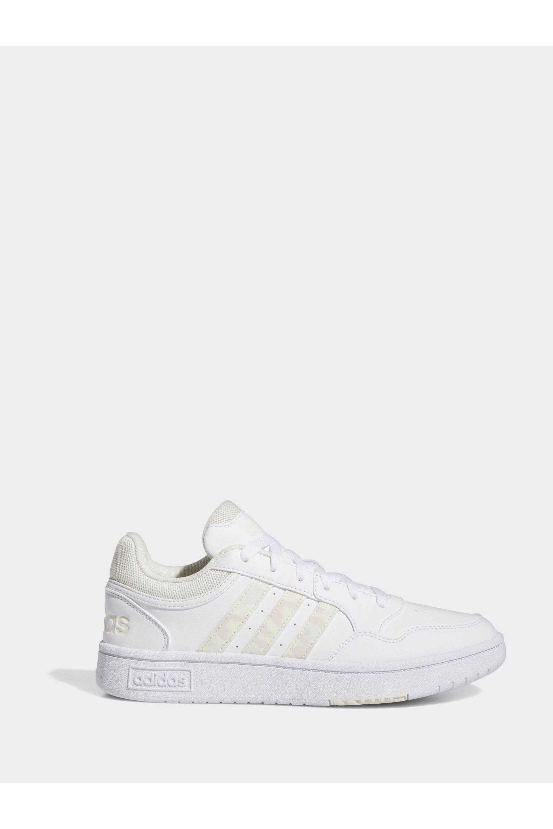 adidas White Originals Hoops 3 Trainers - Image 1 of 8