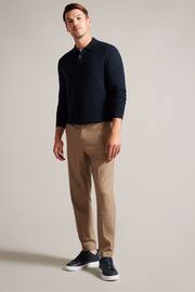 Ted Baker Blue Morar Stitch Knitted Polo Shirt - Image 3 of 6