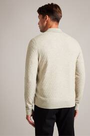 Ted Baker Natural Morar Stitch Knitted Polo Shirt - Image 2 of 6